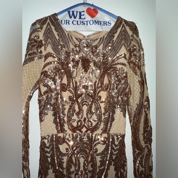 Betsy & Adam Sequin Gown - Picture 2 of 8